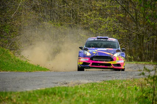 Rally Car on Dirt Road