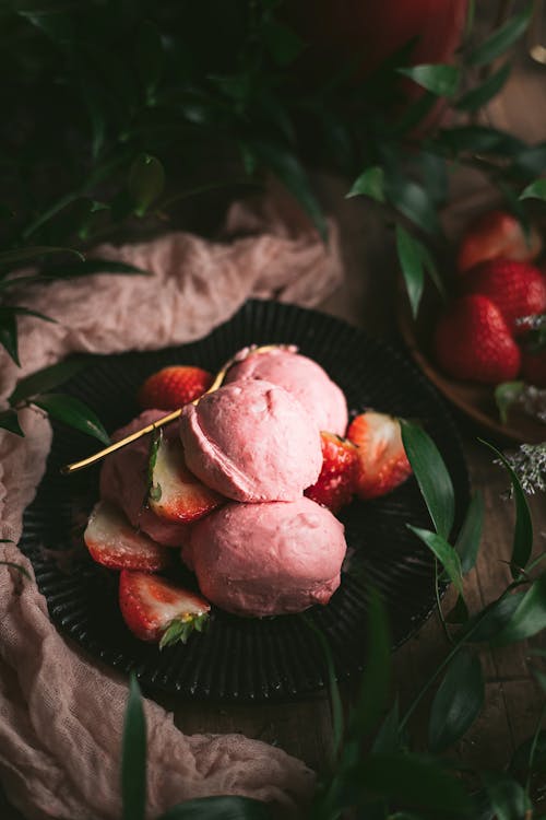 Close-up Photo of Delectable Strawberry Ice Cream