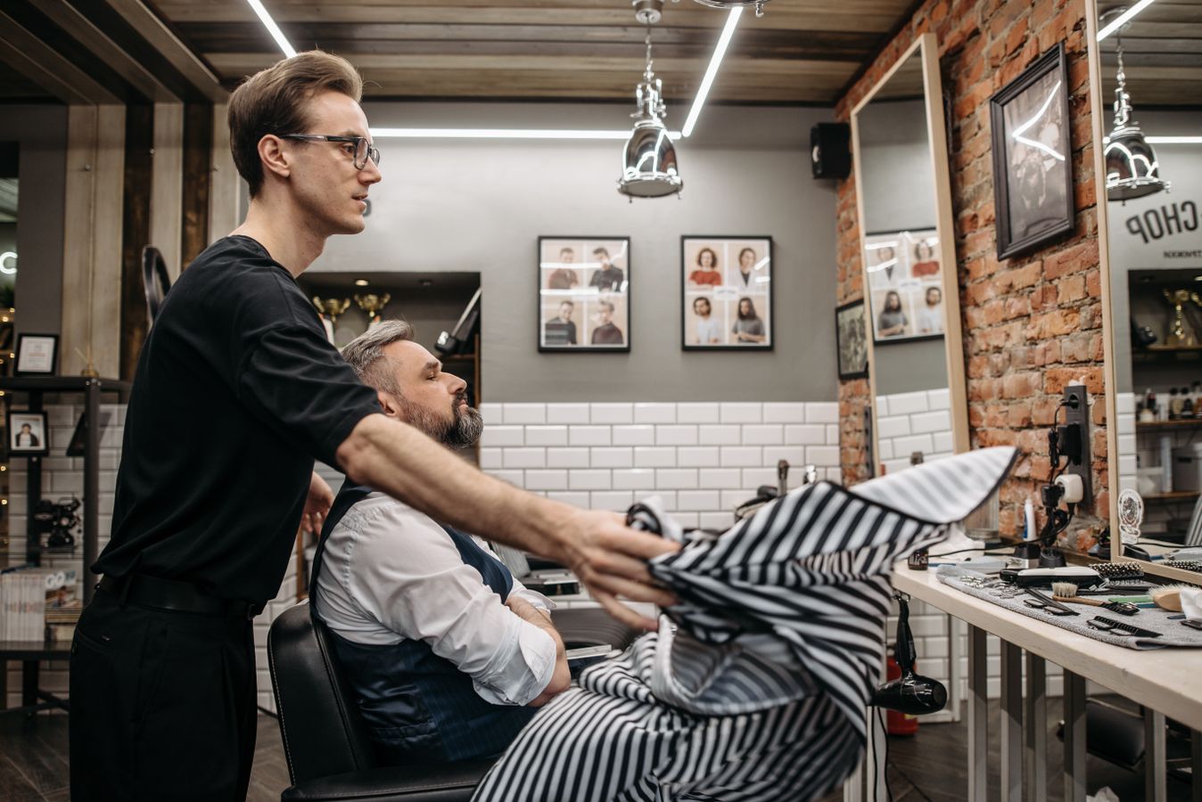 Barber giving a fresh cut