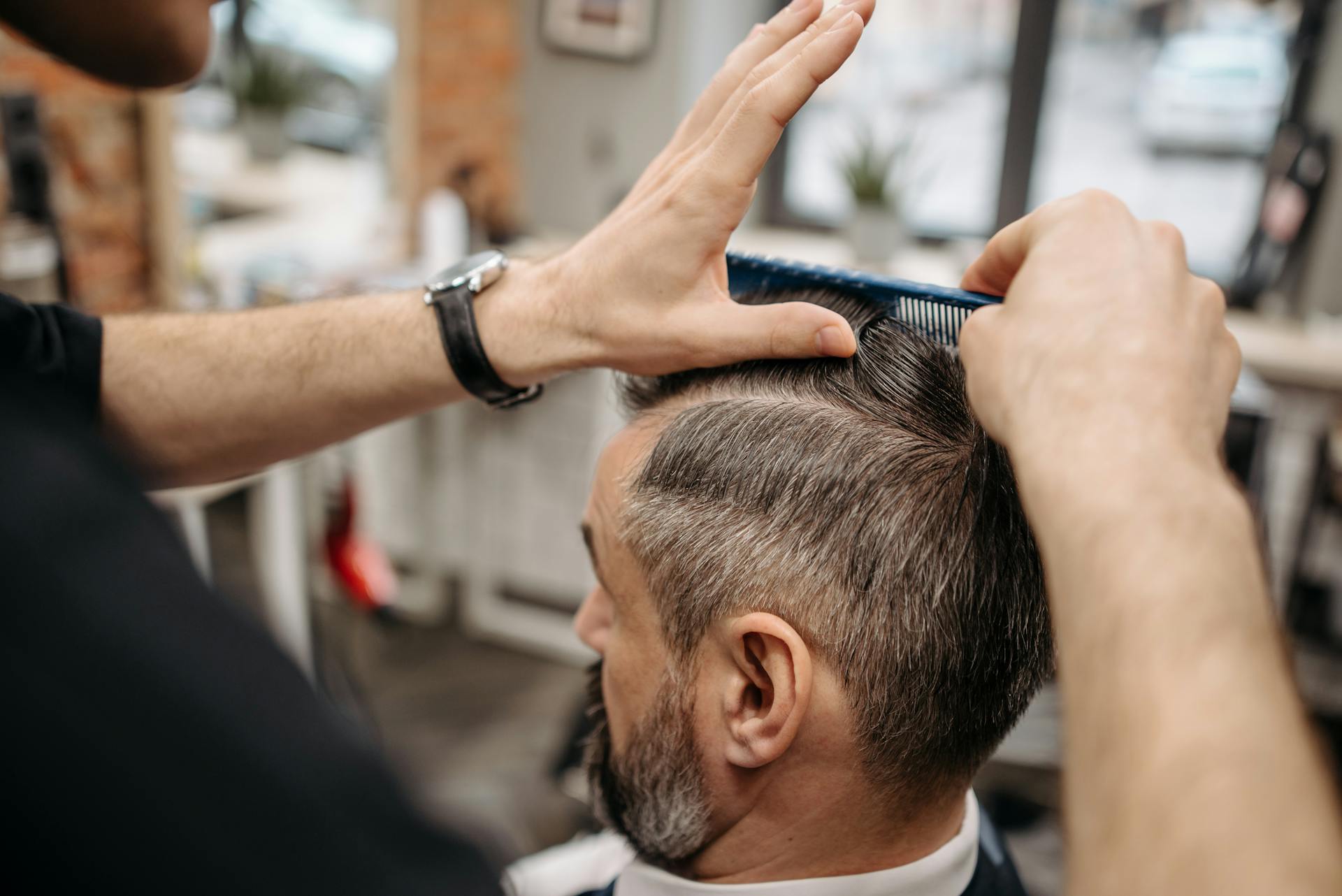 A Person Brushing a Hair