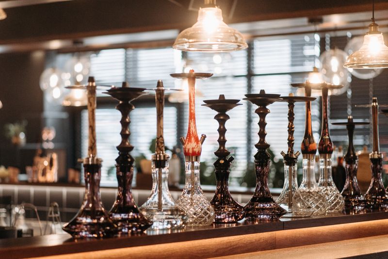 Hookah display with ambient lighting