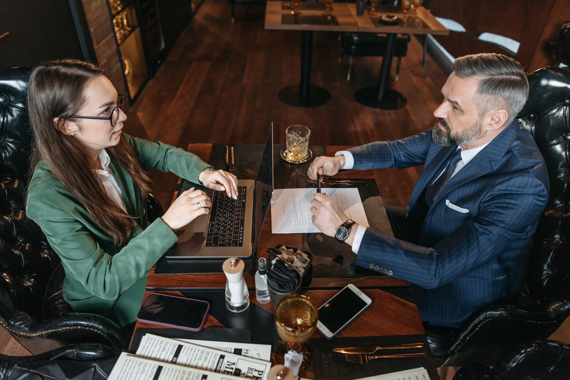 Man and a Woman in a Business Meeting