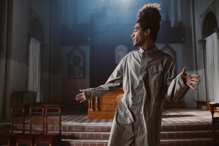 Man Singing In Church