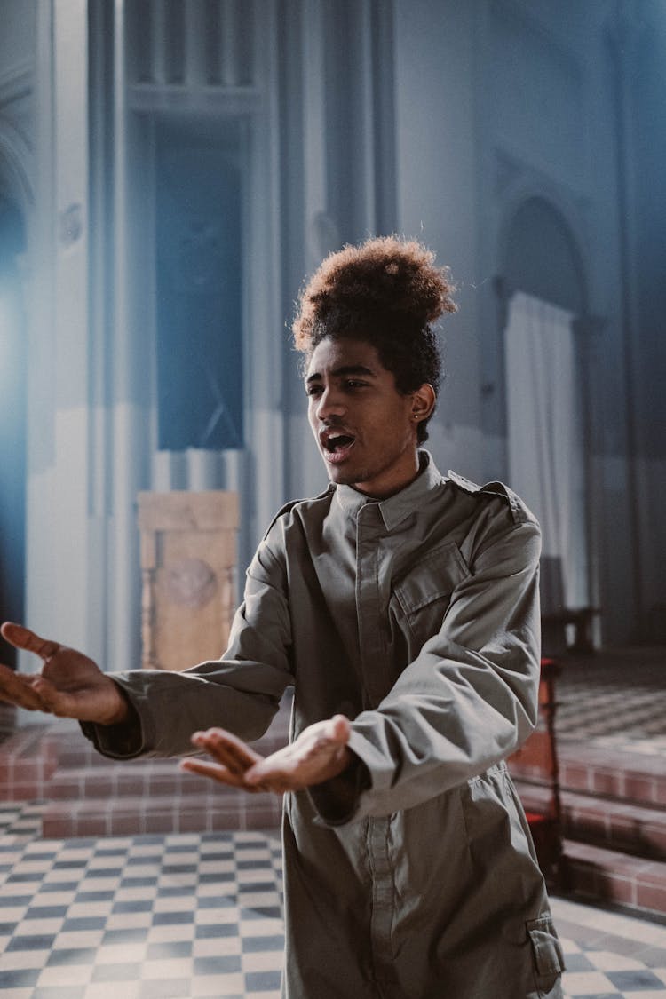 Man Singing In Church