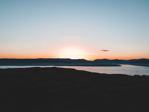 Silhouette of Mountains during Sunset