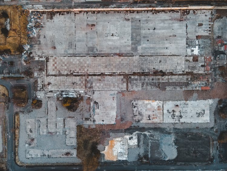 Concreted Ground Of A Vacant Lot