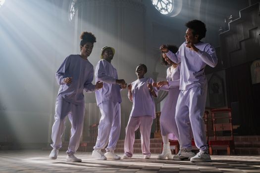 Frame preview of an AI Gospel music video — stained glass light
