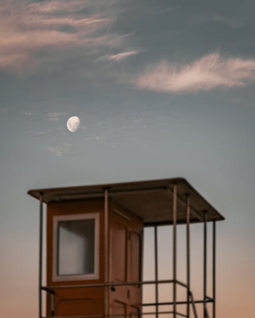 Wooden Lifehouse Under Gradient Sky 