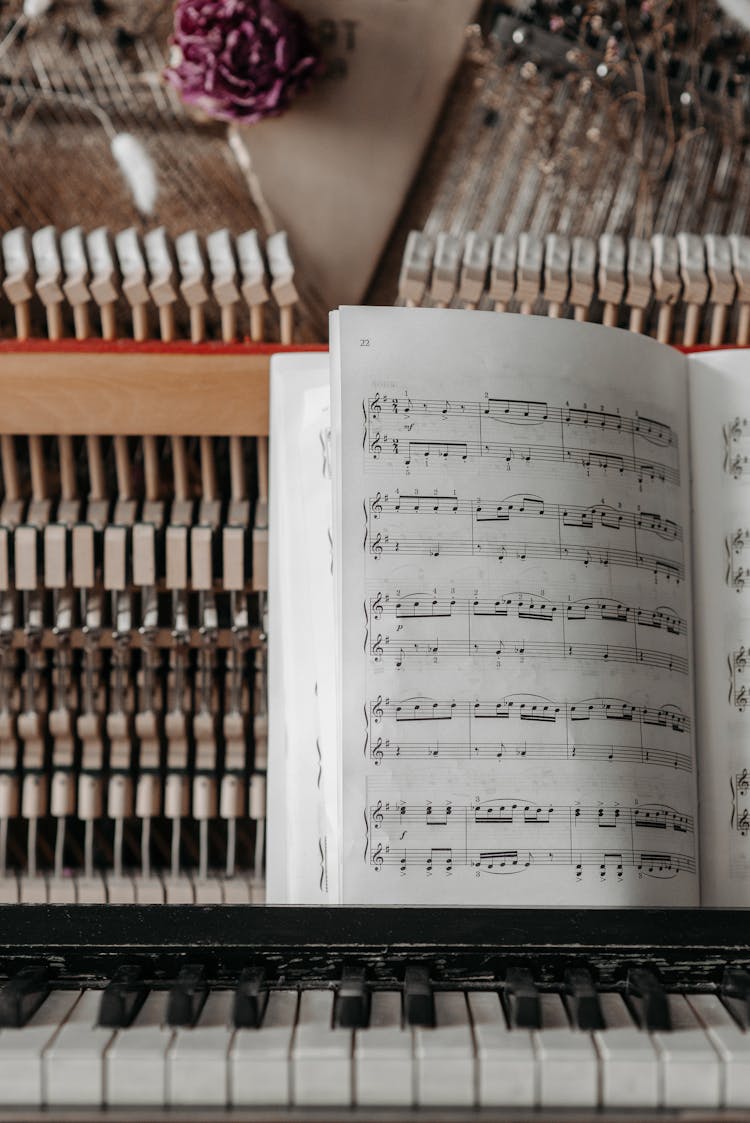 Sheet Music On A Piano 