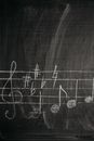 Music Notes Written on a Chalkboard
