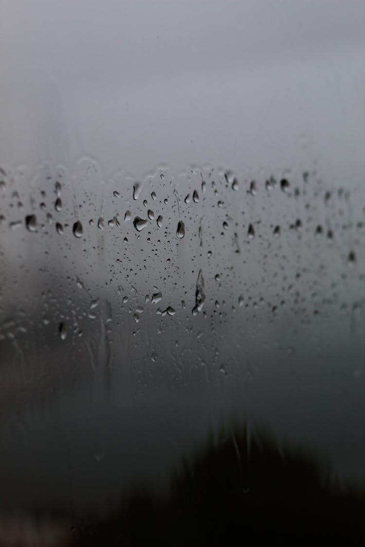 Rain Droplets On Window Pane