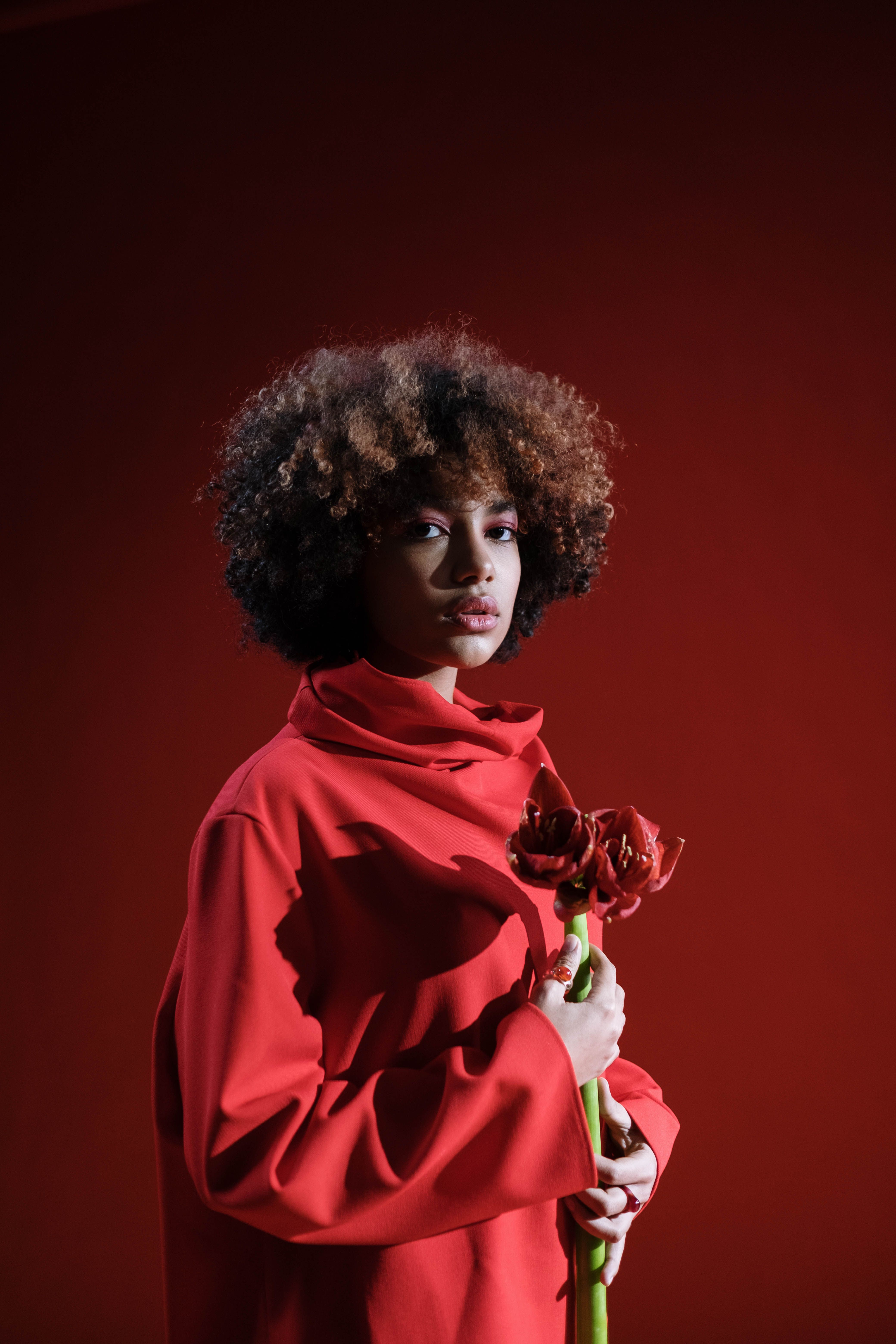 Woman in Red Long Sleeve Shirt · Free Stock Photo