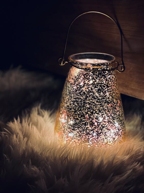 Free Photo of Lamp on a Fur Stock Photo
