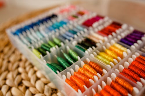 Free Organized Colorful Thread  Stock Photo
