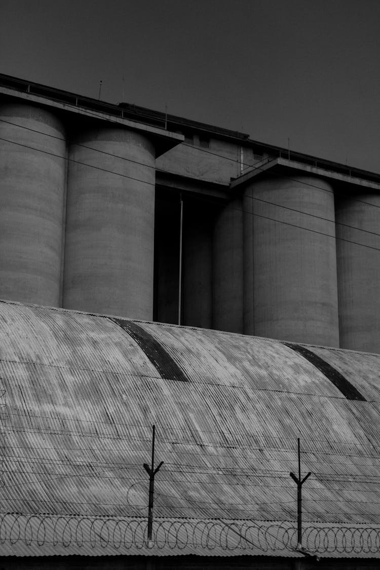 Concrete Containers At A Factory