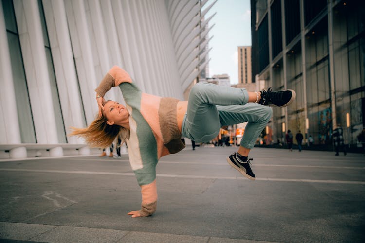 Woman Break Dancing In The City 