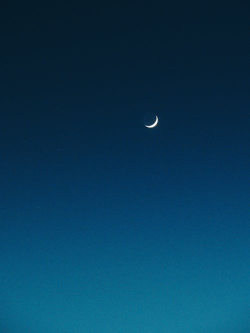 Crescent Moon on Clear Evening Sky