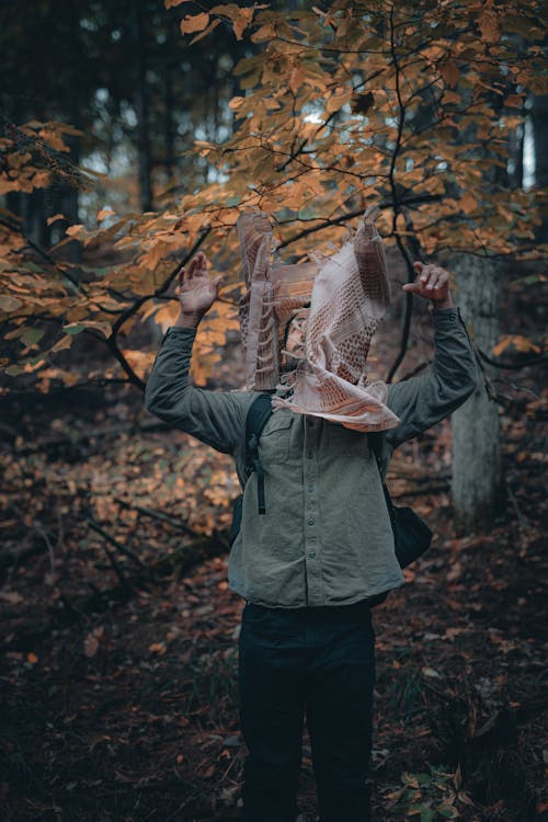 Man's Headscarf hanging on a Tree Branch 