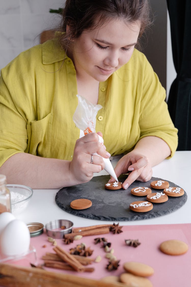 Woman Decorating Cookies