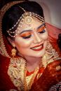 Beautiful Bride Wearing Gold Accessories