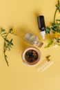 Herbal Powder on a Glass Container with Cork Lid