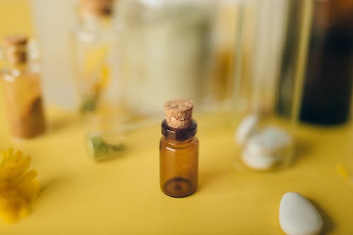 A Small Bottle with Cork Cap