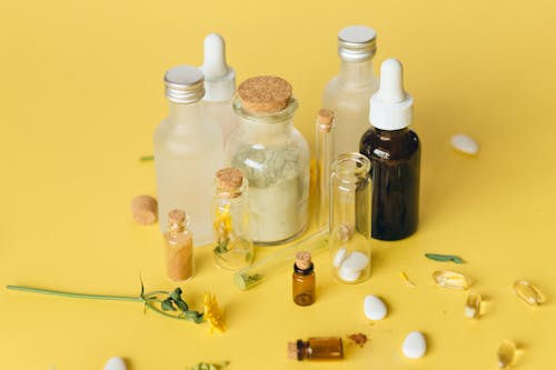 Free Bottles Used as Medicines Container Stock Photo
