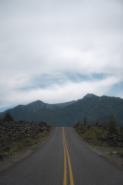 An Asphalt Road Towards the Mountain
