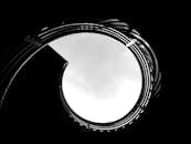 From below of modern twisted ramp gallery