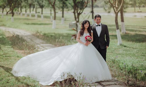 Bride and Groom Photo on Park