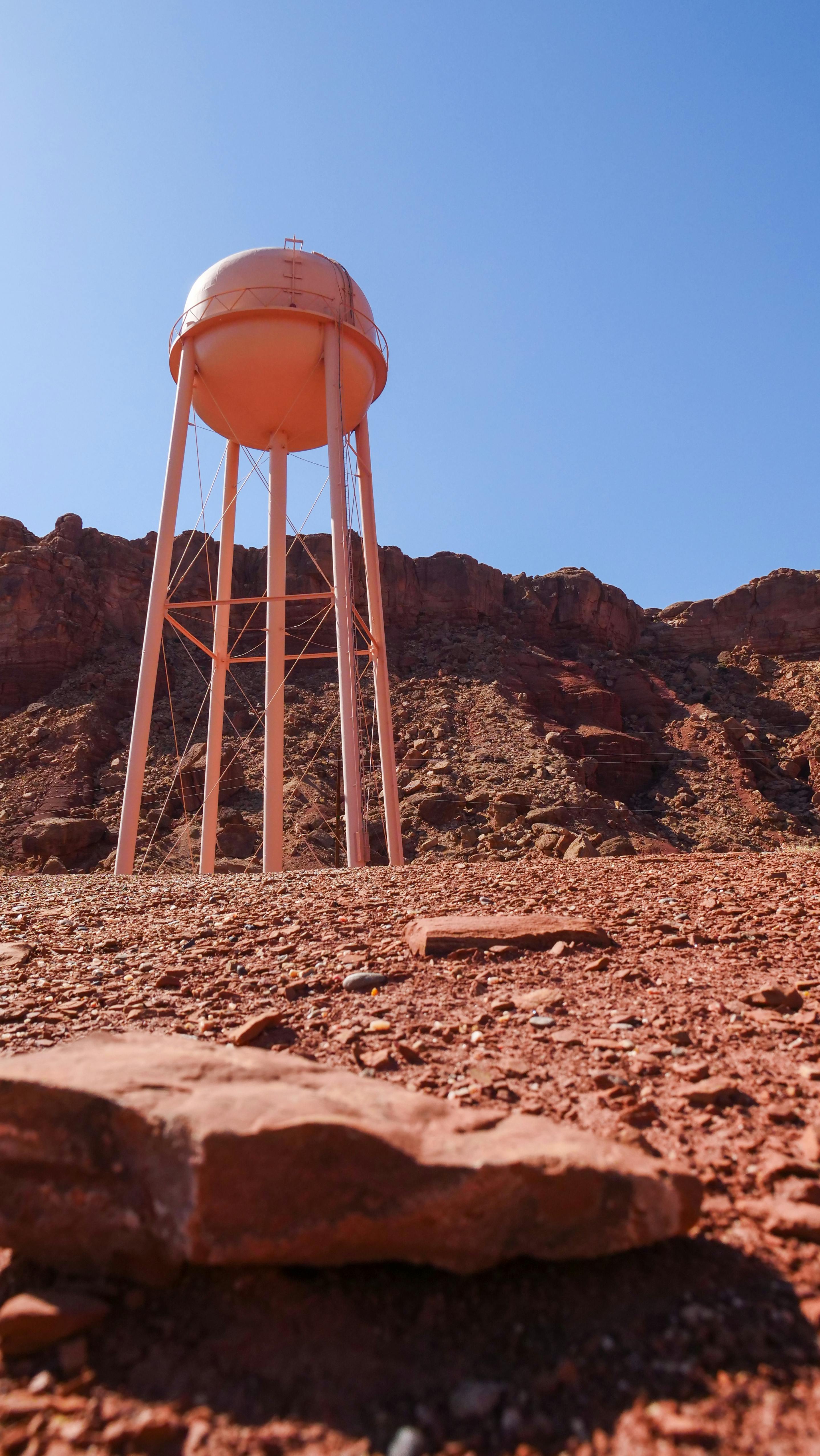 water tower on a desert