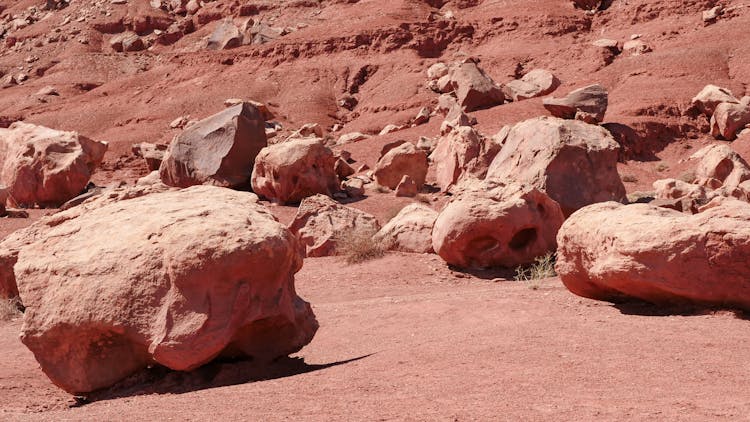 Rocks And Boulders On A Desert