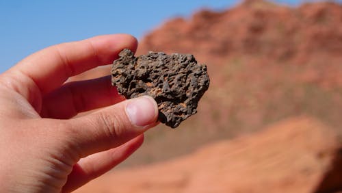 Close-Up Shot of a Person Holding a Rock