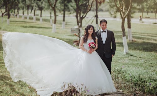 Selective Focus Photography of Groom and Bride