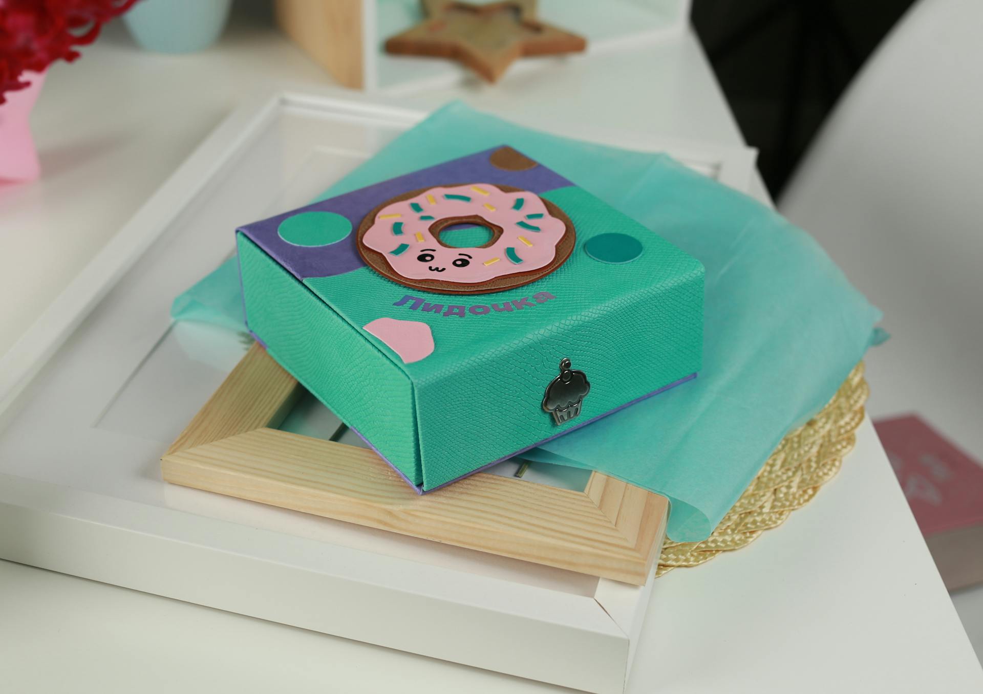 Close Up Shot of a Green Box