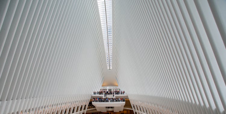 The Triangular Shape Ceiling Inside The One World Trade Center