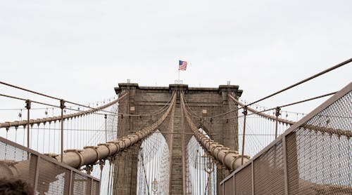Fotobanka s bezplatnými fotkami na tému americká vlajka, Brooklyn, Brooklyn Bridge