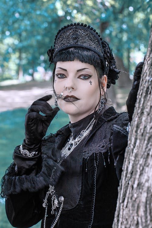 Woman Wearing Gothic Clothing