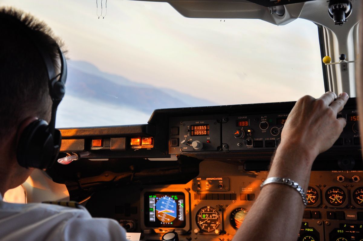 Pilot flying to Sun n Fun 2026 with cockpit instruments visible