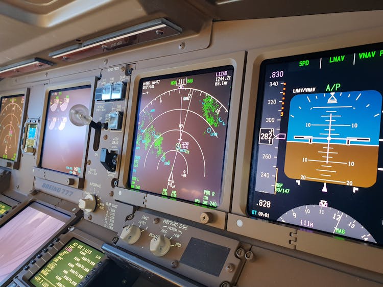 An Aircraft Cockpit And Control Panel