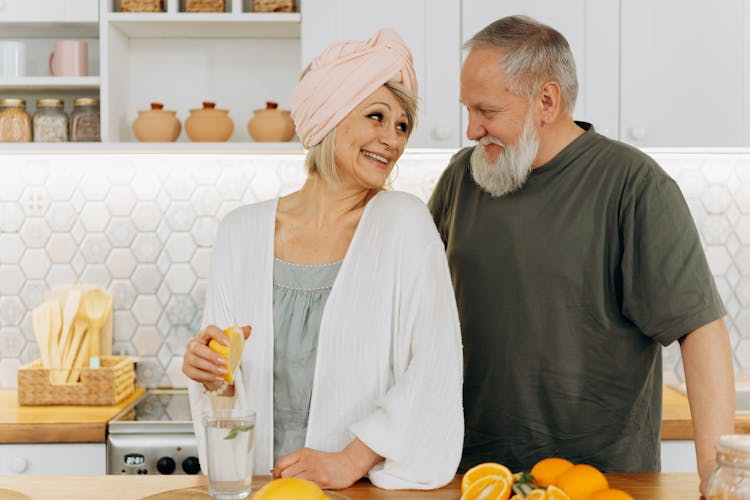 Elderly Couple Looking At Each Other