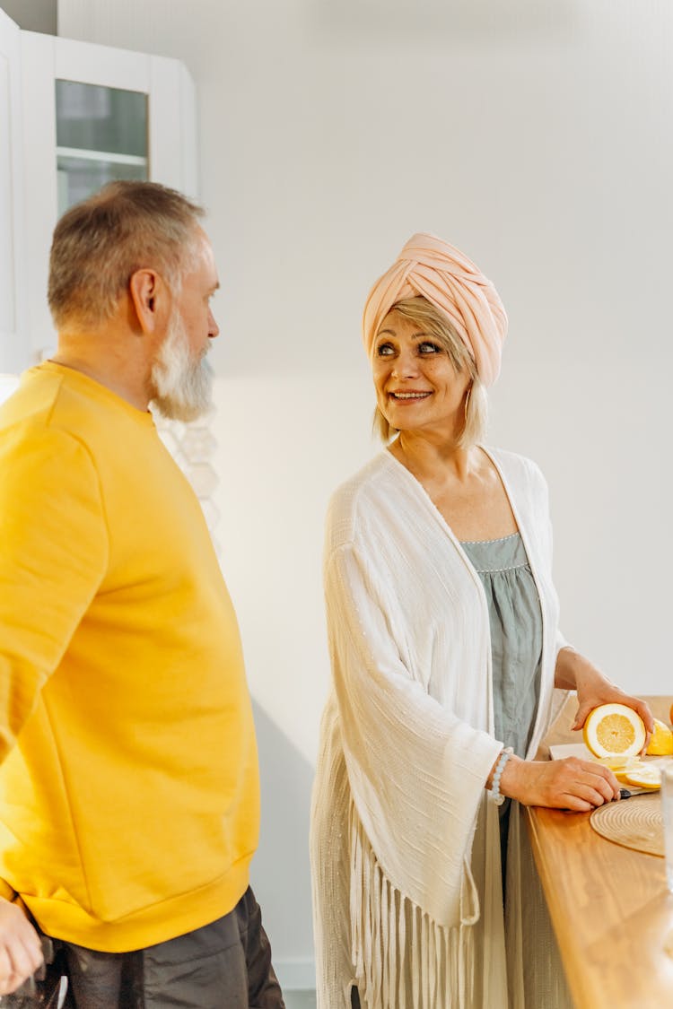 Elderly Couple Looking At Each Other