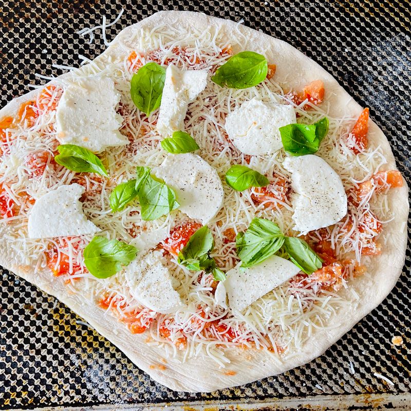 Tomato Basil and Fresh Mozzarella Pizza