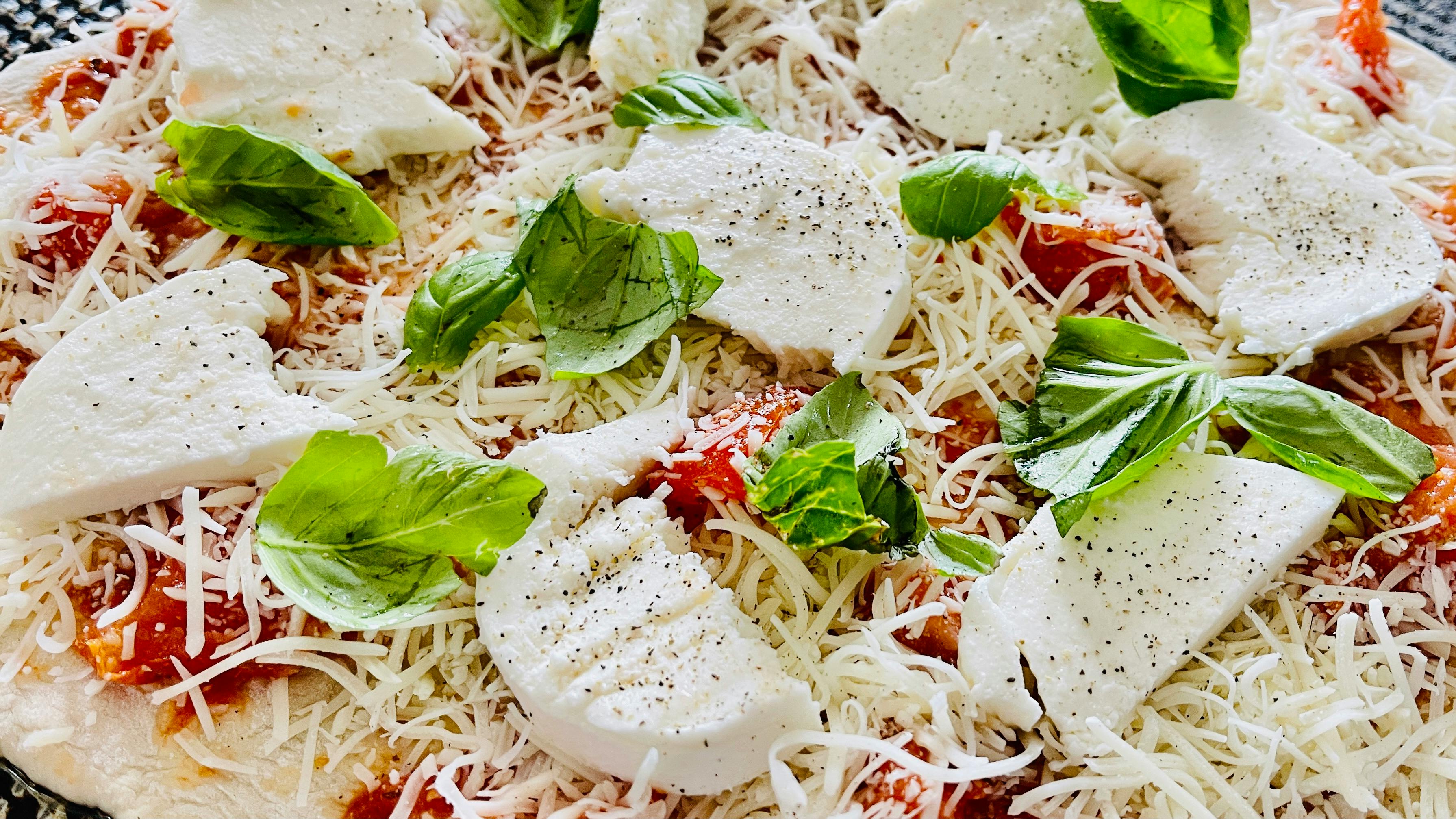 Ingredients for Homemade Margherita Pizza with Fresh Basil — justcookdaily.com