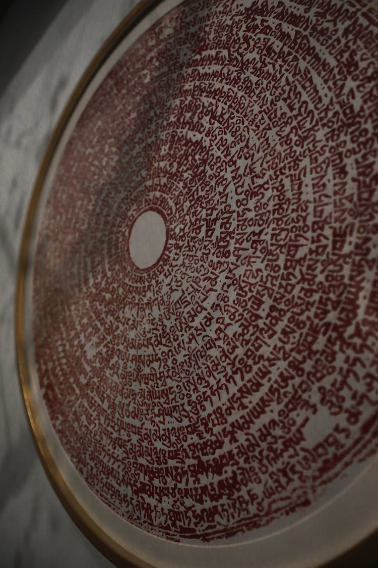 Thai Round Writing On A Plate 