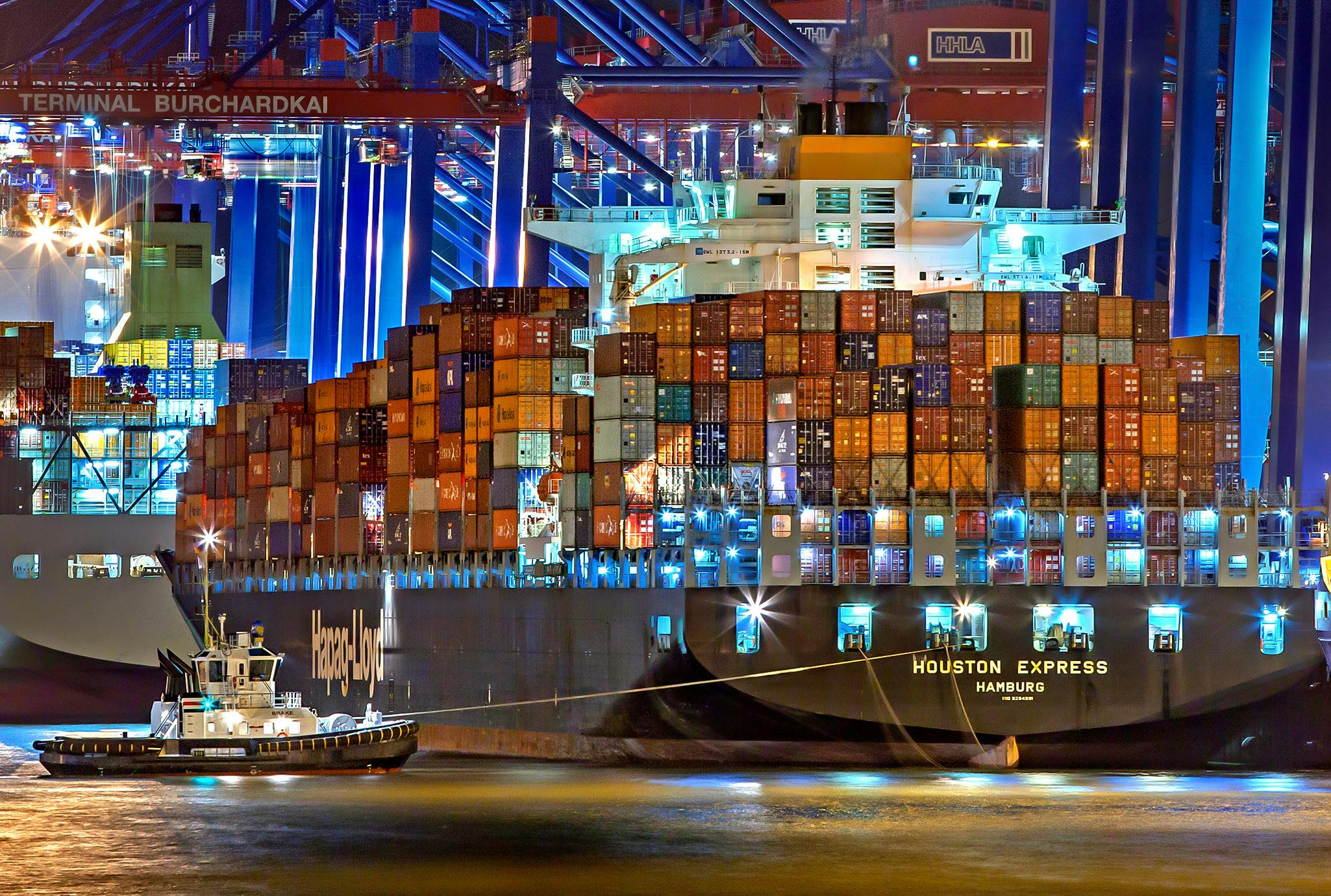 Wallpaper Cargo ship, sea, top view 1920x1200 HD Picture, Image