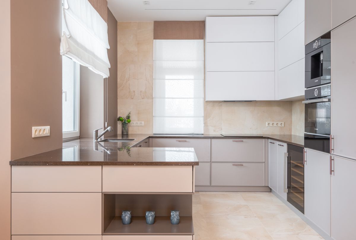 Beige-toned kitchen interior