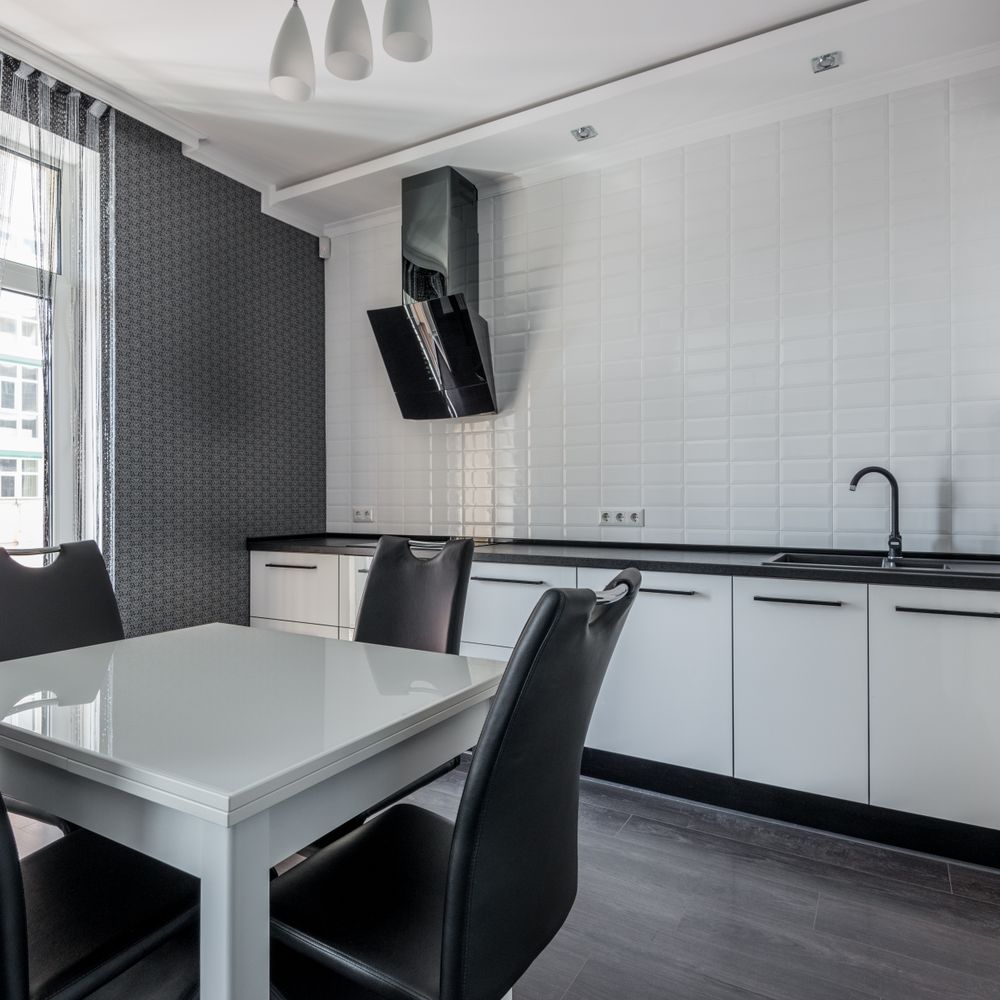 Kitchen Spraying in Shoreditch — dust sheets down and the room fully protected