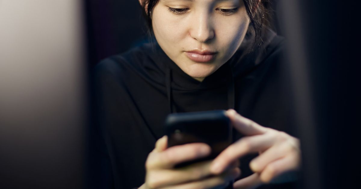 Checking an account's details on a phone