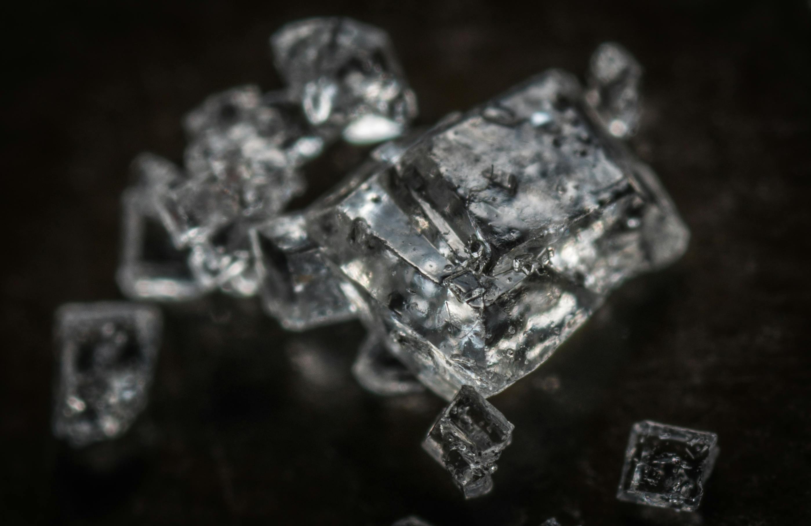 selective focus photography crystals stones